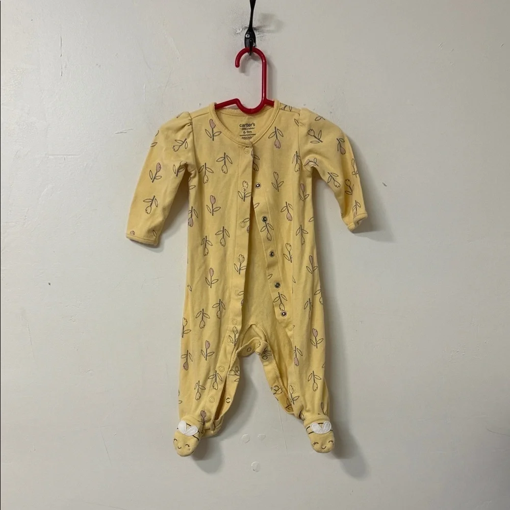 Carter's Yellow Footed One Piece with Bow Design
